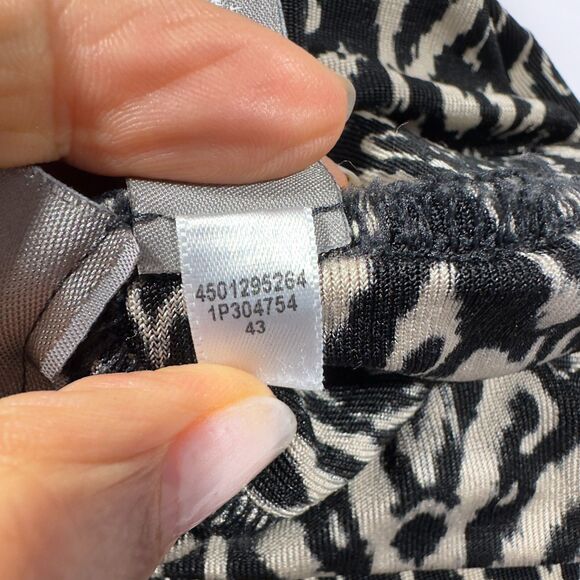 Chico's Travelers Wide Leg Pants Black Beige Abstract‎ Sz 2/L/12/Regular Slinky - Picture 8 of 9